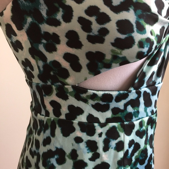 Bebe Baby Blue Leopard Cutout Dress - Picture 3 of 5